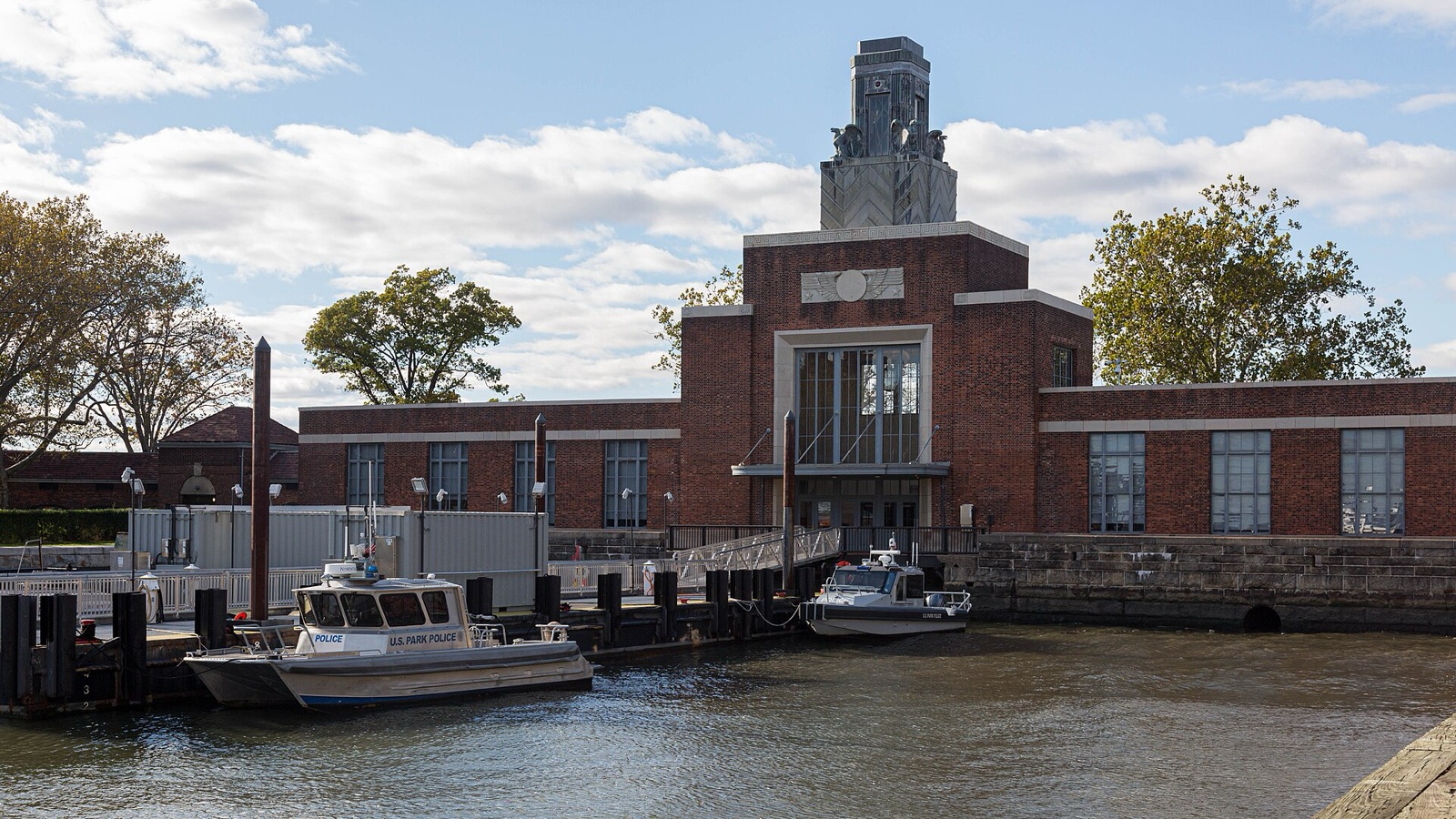Ferry building and dock at Ellis Island